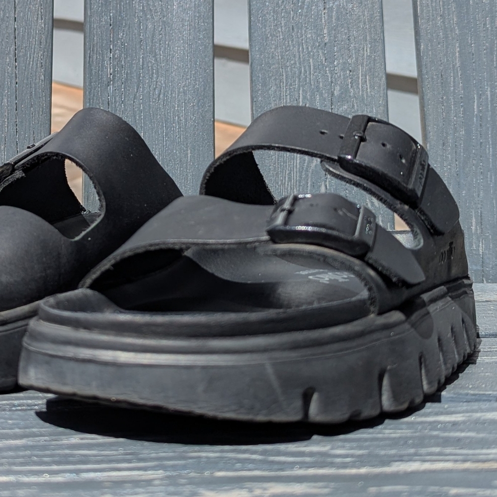 Birkenstock Black Arizona Platform Sandals
